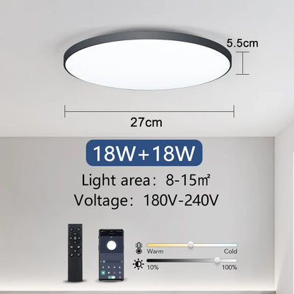 Circular Style Plafon With Remote Control Ceiling Light