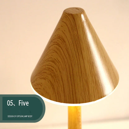 Wooden Style Rechargeable Table Lamp